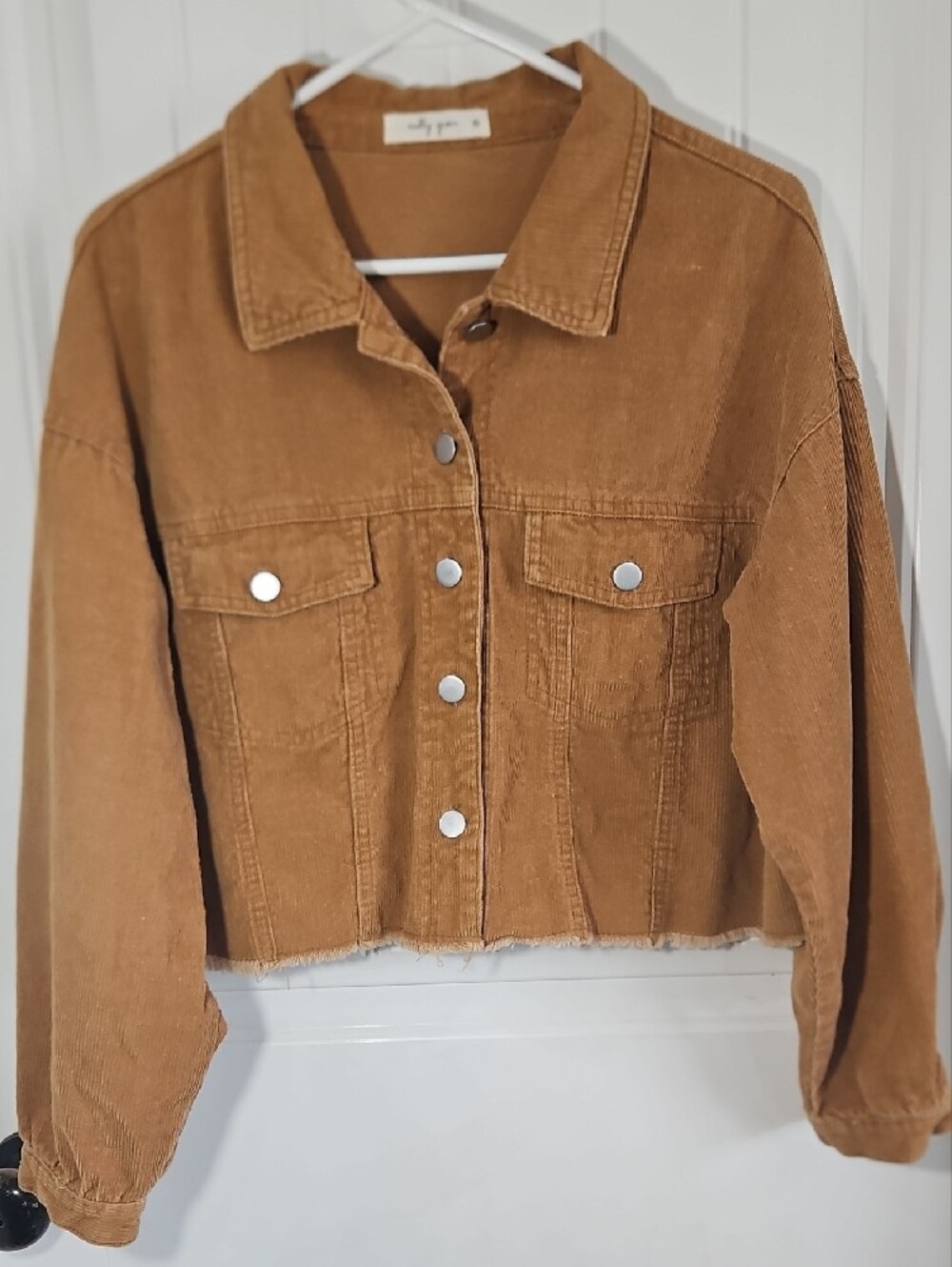 Molly Green Smiley Back Corduroy Jean Jacket Size M - Picture 2 of 4
